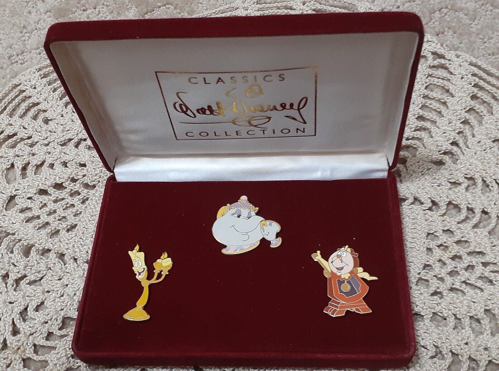 WDCC Collector 3 PIN Set – Beauty And The Beast – Helene's Fine Art